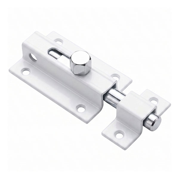 MINUTEX Catenaccio Portalucchetto Asta Tonda Acciaio Colore Bianco - MINUTEX